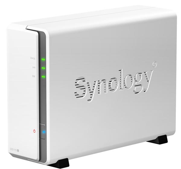 Synology DiskStation DS115j 800GhzCPU/256Mb/RAID0,1/up to 1HDDs SATA(3,5&Prime;)/2xUSB/1GigEth/iSCSI/1xIPcam(up to 8)/1xPS repl DS112J