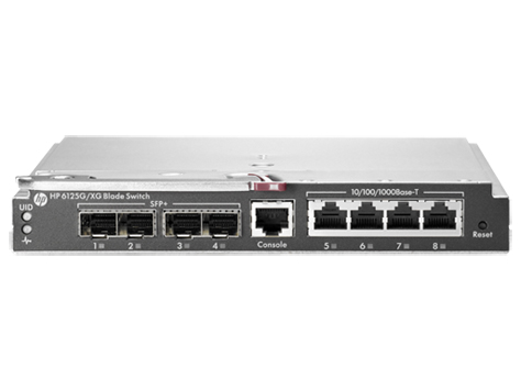 HP Ethernet Blade Switch 6125G/XG, 16х1Gb downlinks, 4x1Gb(RJ45), 4xSFP/SFP+ (1Gb/10Gb/IRF), 1xMang(RJ45)